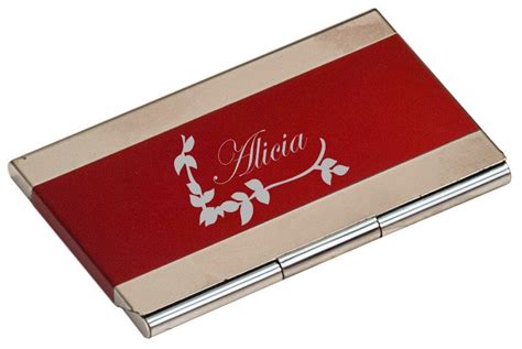 Red Business Card Holder .